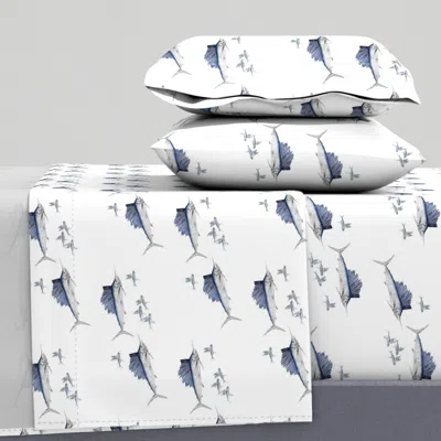 Spoonflower Sailfish And Flying Fish Small Full Sheet Set