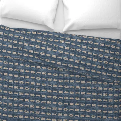 Spoonflower Sailor Knots Indigo Blue Flwrht Wide Cotton Sateen 3.5 oz 26" X 20" Standard Knife Edge