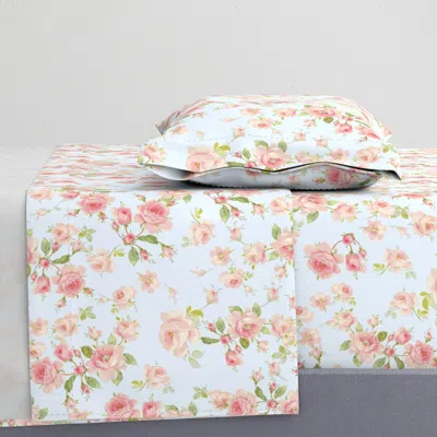 Spoonflower Saint Colette June Roses In Blueberry Twin Xl Sheet Set
