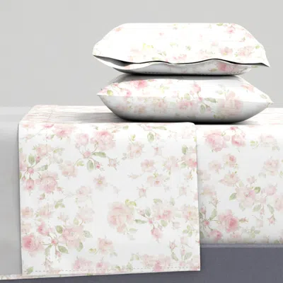 Spoonflower Saint Colette June Roses Peony Faded Queen Sheet Set