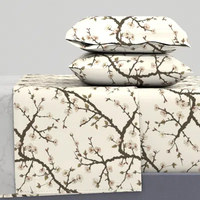 Spoonflower Sakura Dreamscape Queen Sheet Set