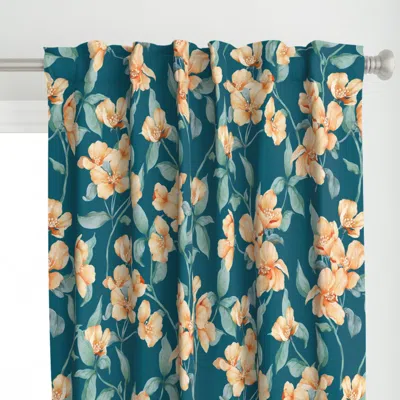Spoonflower Sakura Gold Blossom - Curtain Panel