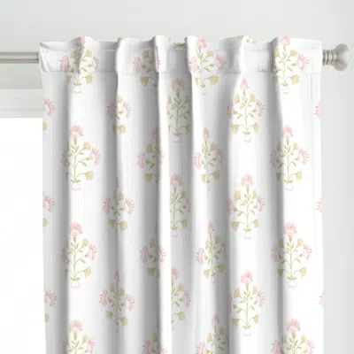 Spoonflower Salisbury Green Pink And Curtain Panel