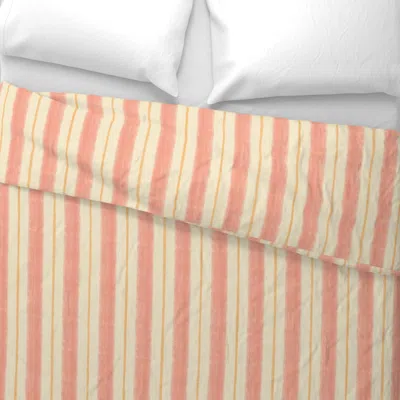 Spoonflower Salt Air Cabana Stripe - Sunset Wide Cotton Sateen 3.5 oz 26" X 20" Standard Knife Edge
