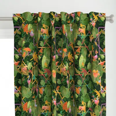 Spoonflower Salvador Dili Dali Green Curtain Panel