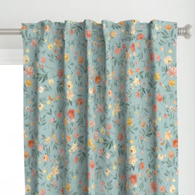 Spoonflower Sanctuary Flora In Light Curtain Panel
