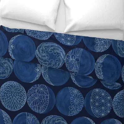 Spoonflower Sashiko Moon Phases Large King Pillow Sham