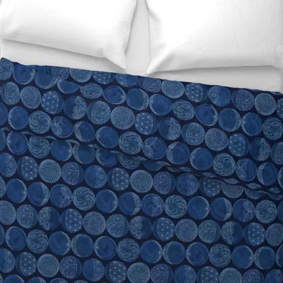 Spoonflower Sashiko Moon Phases Small Wide Cotton Sateen 3.5 oz 26" X 20" Standard Knife Edge
