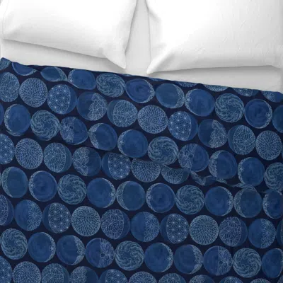 Spoonflower Sashiko Moon Phases Wide Cotton Sateen 3.5 oz 26" X 20" Standard Knife Edge