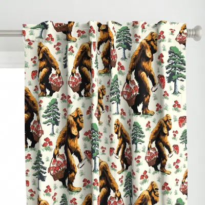 Spoonflower Sasquatch In Forest Curtain Panel