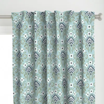 Spoonflower Scallop Garden - Floral Curtain Panel