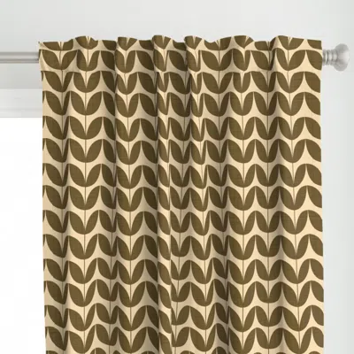 Spoonflower Scandi Leaf Stripe Rhythm Curtain Panel