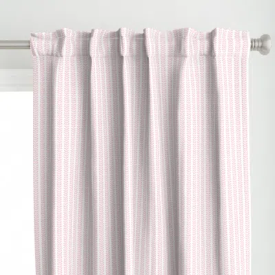 Spoonflower Scandi Vine Stripe - Pink Curtain Panel