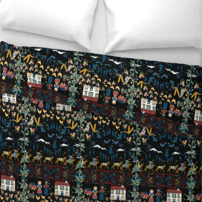 Spoonflower Scandinavian Folk Art Wide Cotton Sateen 3.5 oz 26" X 20" Standard Knife Edge