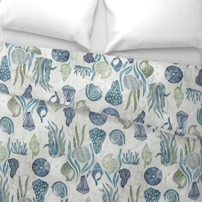 Spoonflower Sea Shell On The Sea Shore - Ddr1445 Euro Pillow Sham In White