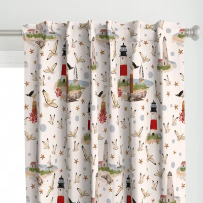 Spoonflower Seal And Seagull Curtain Panel