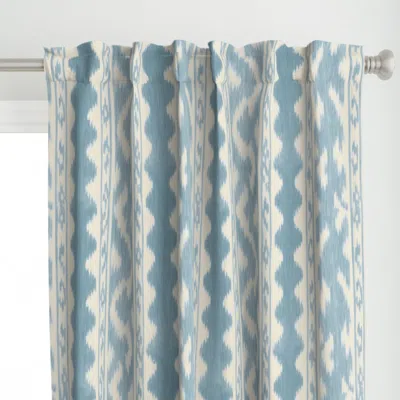 Spoonflower Seaside Ikat French Blue Curtain Panel