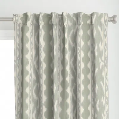 Spoonflower Seaside Ikat Sage Curtain Panel