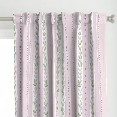 Spoonflower Seaside Stripe Soft Rose Curtain Panel