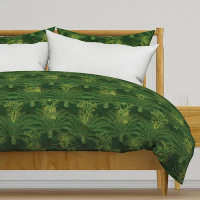 Spoonflower Sense And Sensuality Duvet Cover In Green
