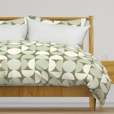 Spoonflower Sept 6 Pink Blue Bauhaus Duvet Cover In Green