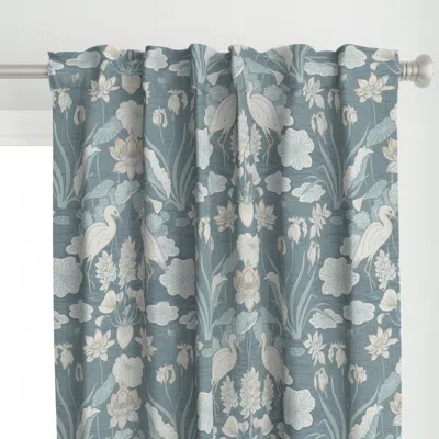 Spoonflower Serene Lotus Pond Custom Curtain Panel