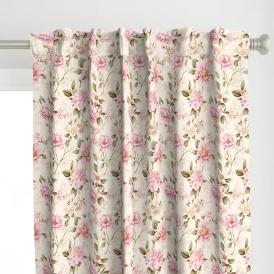 Spoonflower Shabby Chic Floral Curtain Panel