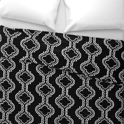 Spoonflower Sheike It Off In White On Black Euro Pillow Sham