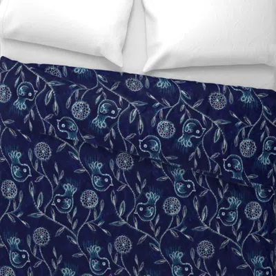Spoonflower Shibori-floral Wide Cotton Sateen 3.5 oz 26" X 20" Standard Knife Edge