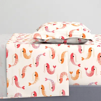 Spoonflower Shrimps On Cream - Large Twin Sheet Set