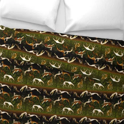 Spoonflower Sighthounds Wide Cotton Sateen 3.5 oz 26" X 20" Standard Knife Edge