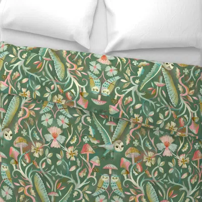 Spoonflower Silent Owl Flight Forest // Sage Mint // Large Wide Cotton Sateen 3.5 oz 26" X 20" Standard Knife Ed