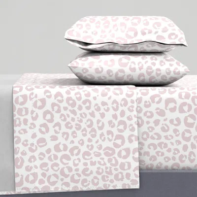 Spoonflower Simple Leopard Skin Dots In Primrose Blush Pink King Sheet Set