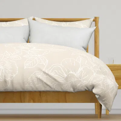 Spoonflower Sketched Garden Floral - Duvet Cover