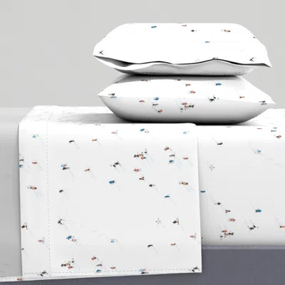 Spoonflower Ski Slopes Queen Sheet Set