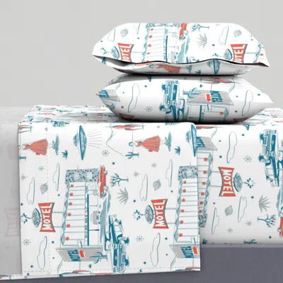 Spoonflower Sky-lit Motel King Sheet Set