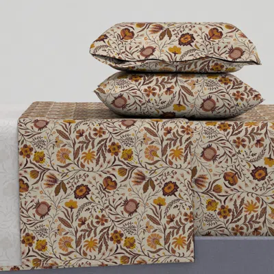 Spoonflower Small - Bianca - Cream/umber King Sheet Set