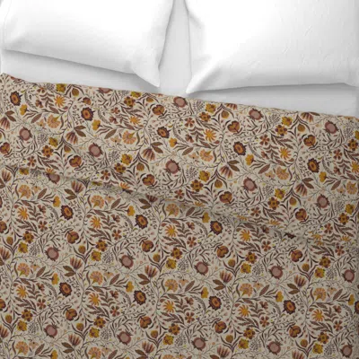 Spoonflower Small - Bianca - Cream/umber Wide Cotton Sateen 3.5 oz 26" X 20" Standard Knife Edge