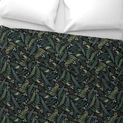 Spoonflower Small Calming Fern Forest Wide Cotton Sateen 3.5 oz 26" X 20" Standard Knife Edge