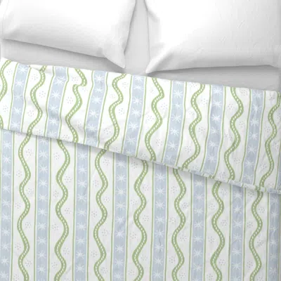 Spoonflower Small Charlie Soft Blue And Green Wide Cotton Sateen 3.5 oz 26" X 20" Standard Knife Edge