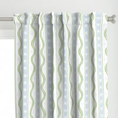 Spoonflower Small Charlie Soft Blue Curtain Panel