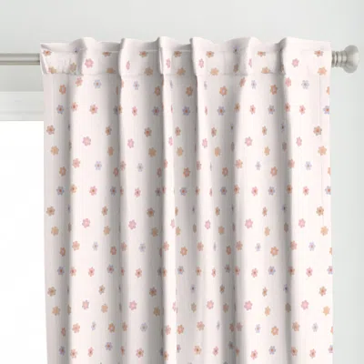 Spoonflower Small Daisies Pastel Pink Curtain Panel