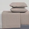 Spoonflower Small Gingham Check Pattern Brown On White Background Queen Sheet Set