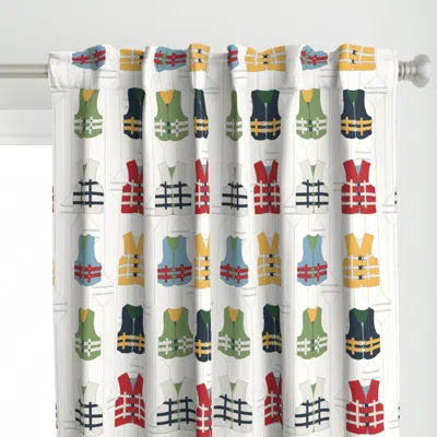 Spoonflower Small Life Vests Primary Curtain Panel