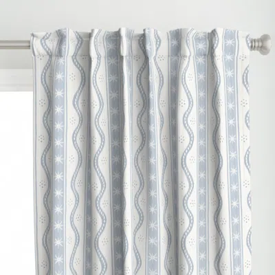 Spoonflower Small Quiet Blue Charlie Curtain Panel