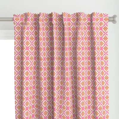 Spoonflower Small Retro Orange Beige Curtain Panel