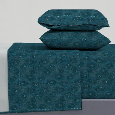 Spoonflower Small - Rip-roaring Waves - Moody King Sheet Set