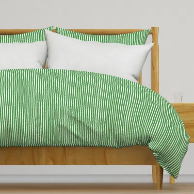 Spoonflower (small Scale) Bamboo - Green - Duvet Cover