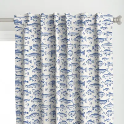 Spoonflower Small Scale - Cobalt Blue Curtain Panel