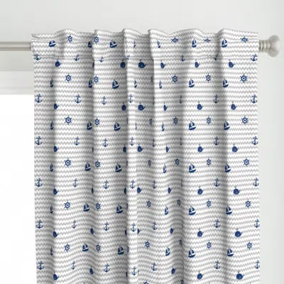 Spoonflower Small Scale Cute Nautical Curtain Panel